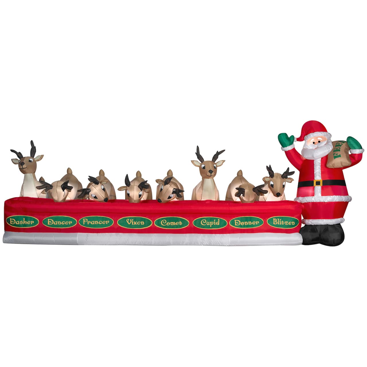 6ft. Airblown® Inflatable Christmas Santa Feeding Eight Reindeer